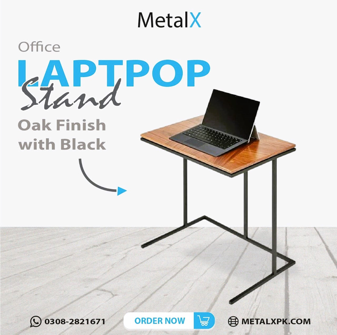Durable MetalX laptop table for women entrepreneurs working from home office in Pakistan