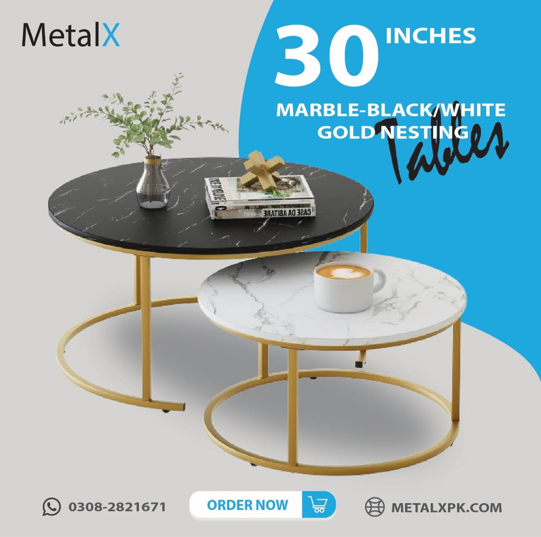 Acrylic marble center table in Pakistan – premium MetalX design