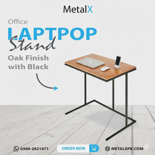 Watching Netflix on a C-shaped MetalX laptop stand in bed