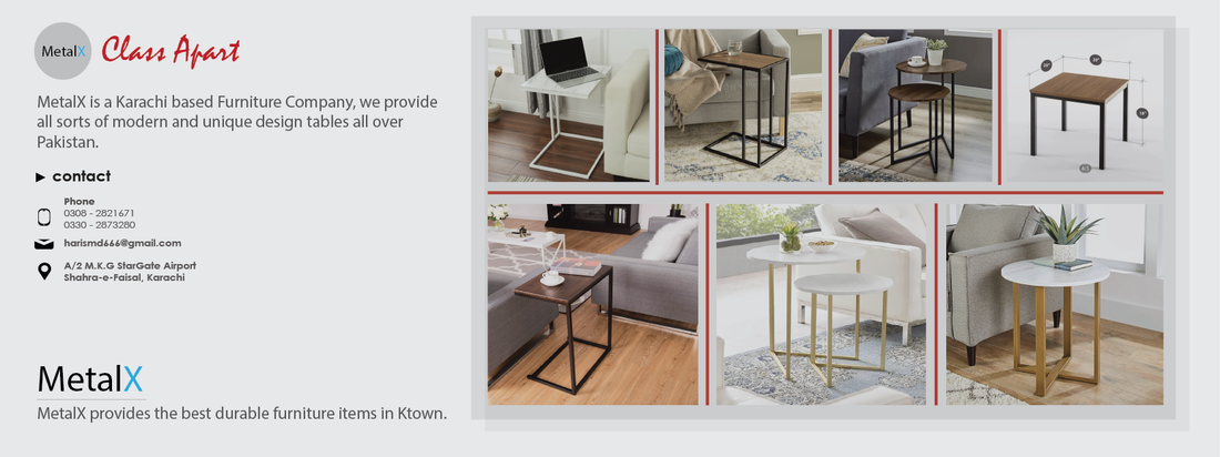 Modern office setup with MetalX laptop table and computer desk in Pakistan.