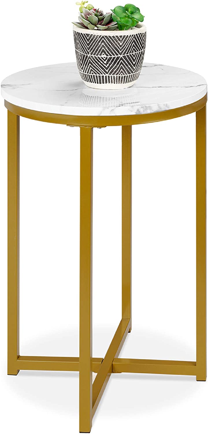 Faux Marble Accent Table 16 inch