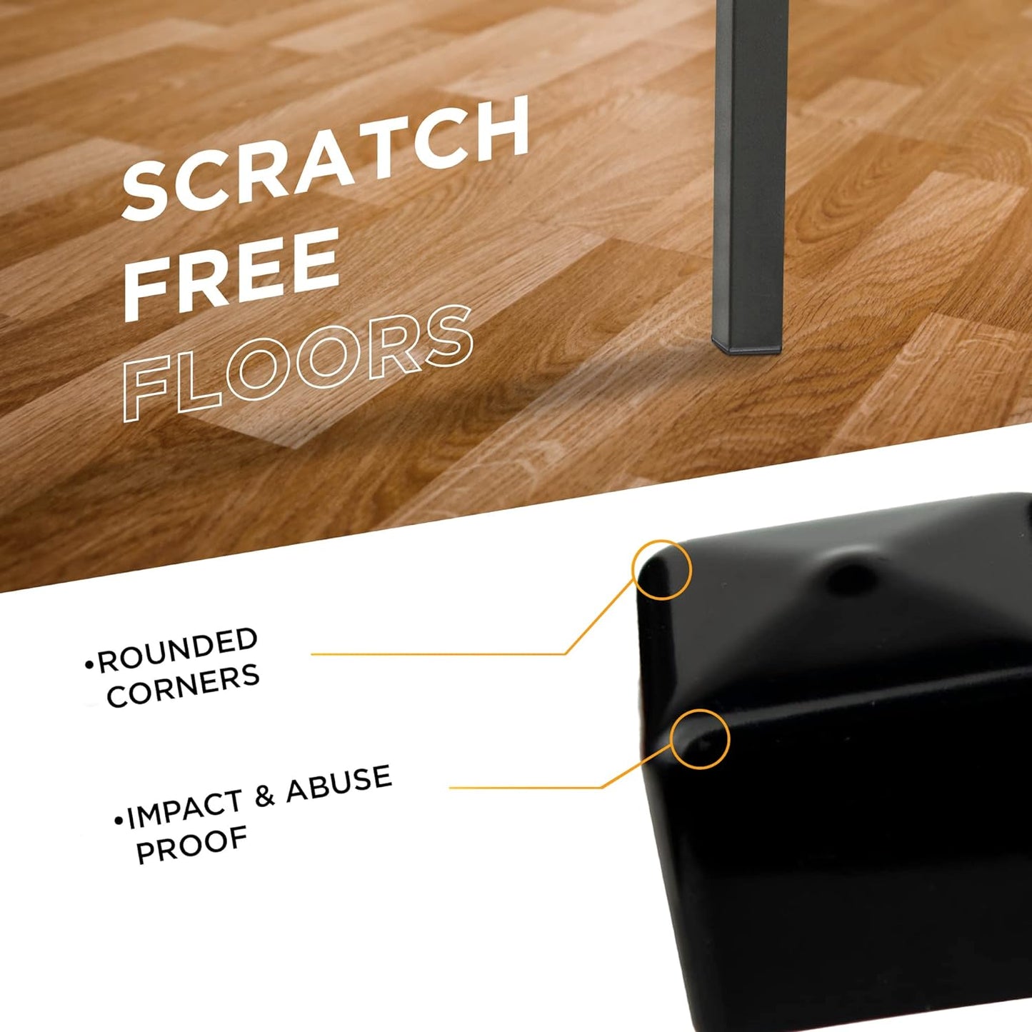Heavy duty 1.75 inch square vinyl rubber end cap for furniture legs