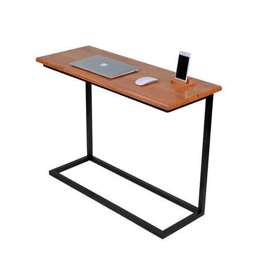MetalX Large C-Shaped Laptop Table, Walnut Brown