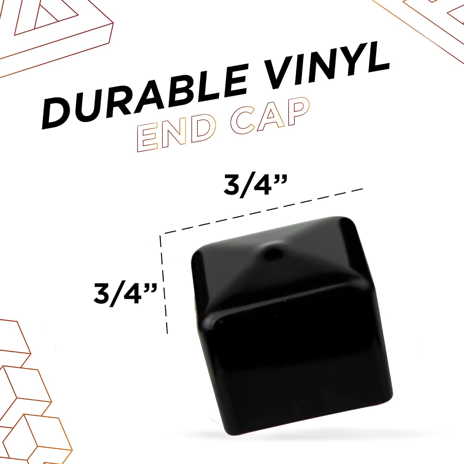 Durable 0.75 inch square vinyl rubber end cap by MetalX Pakistan