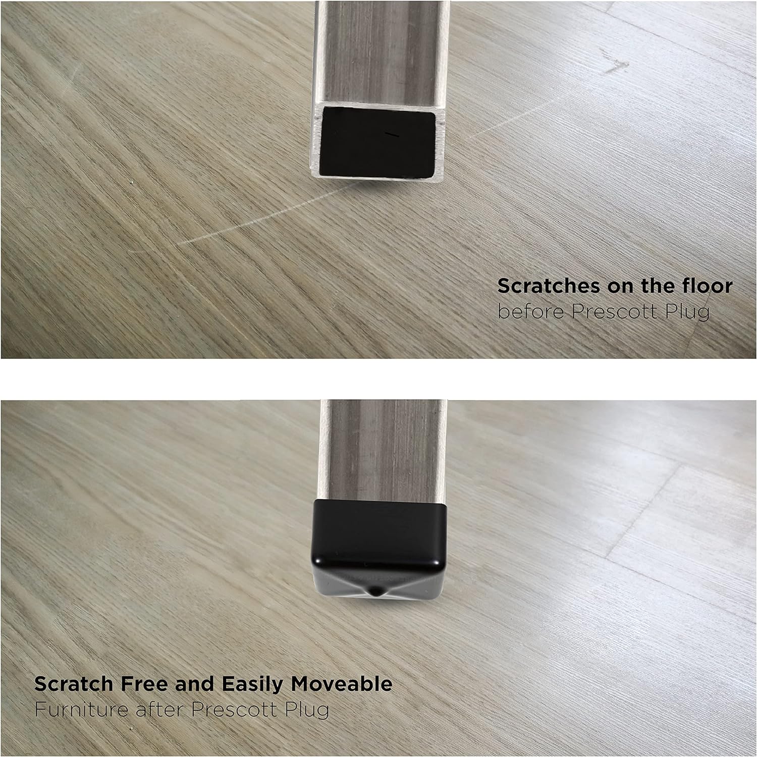 MetalX 1.75 inch square vinyl rubber end cap for indoor outdoor use