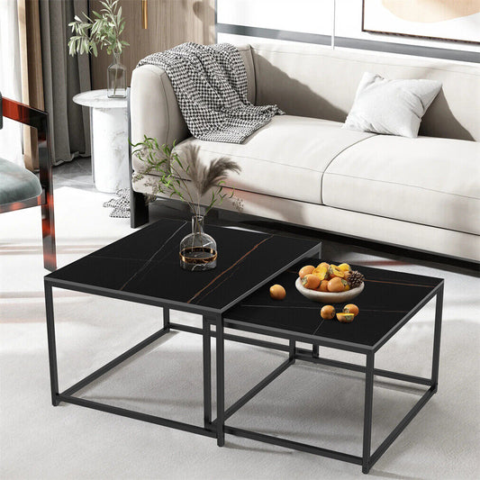 MetalX deep black coffee table in modern room display