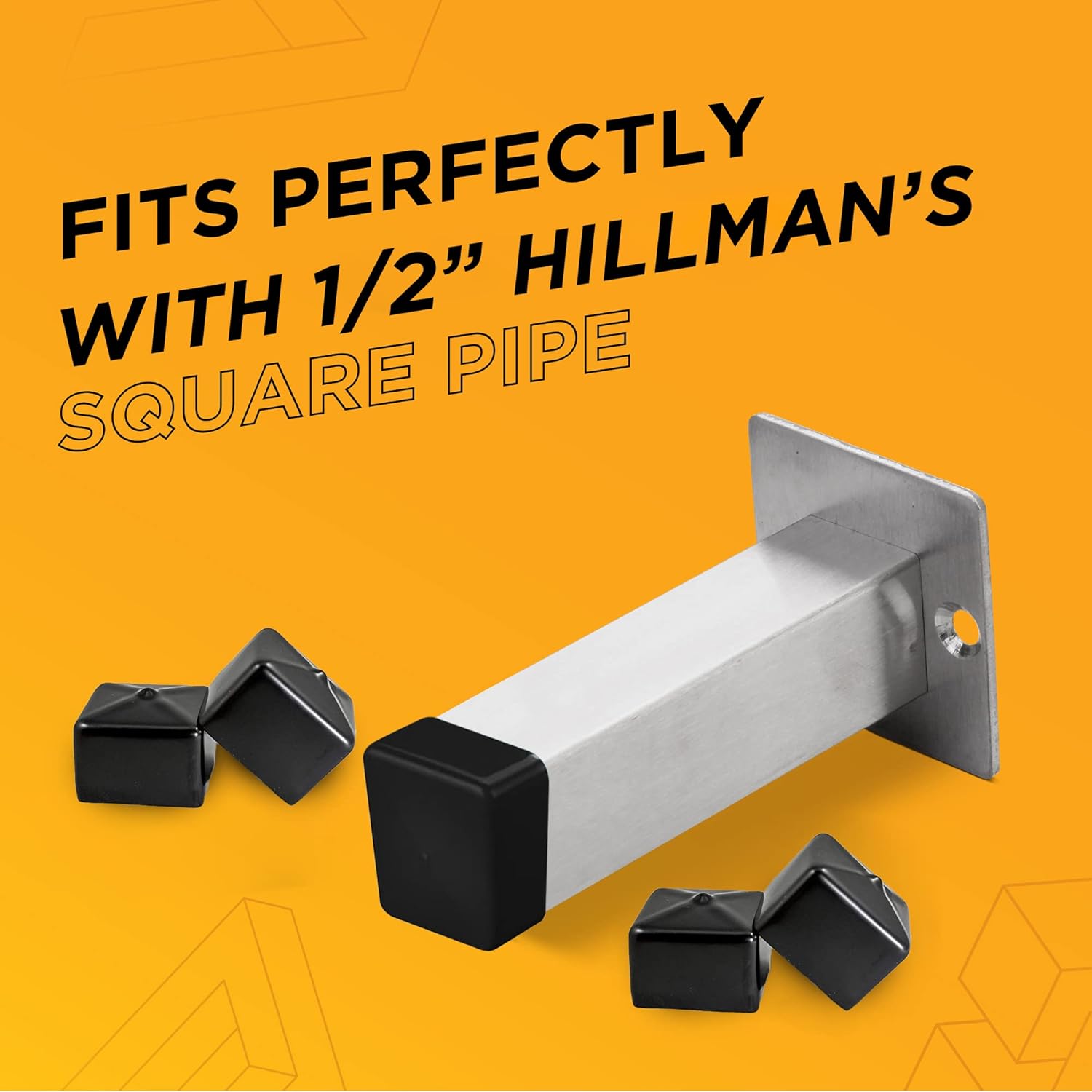 Heavy duty 0.5 inch square vinyl rubber end cap for furniture legs