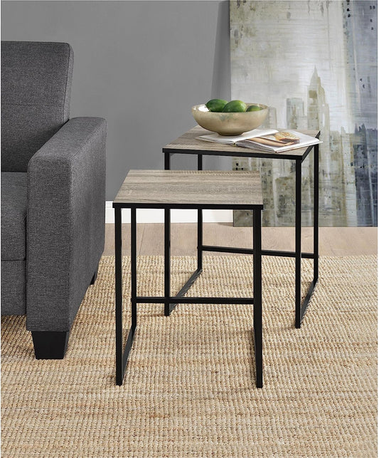 MetalX Home Stewart nesting tables in weathered oak – real world display