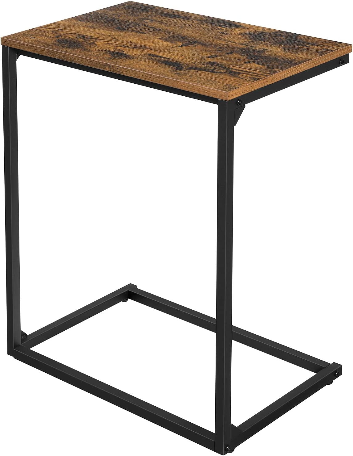 Laptop stand with wood top and black metal frame on white background – MetalX