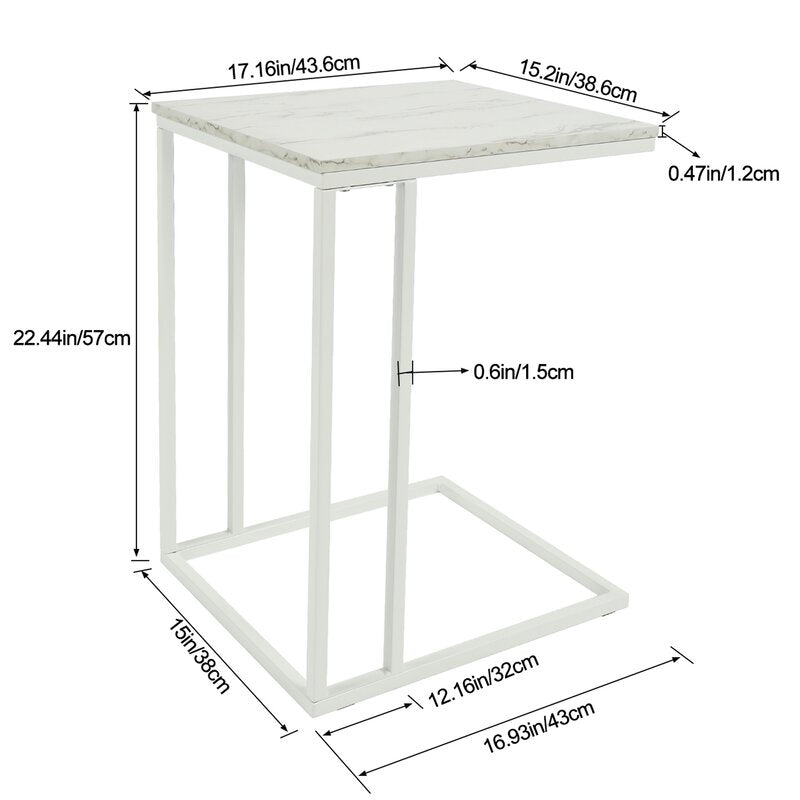 Laptop table with labeled dimensions showing height, width, and frame structure – MetalX