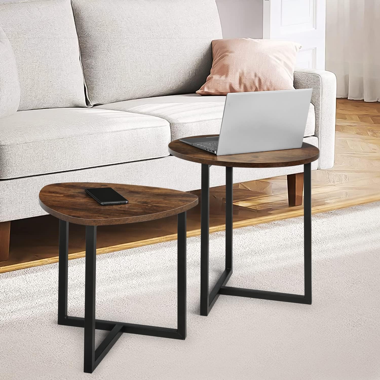 Minimalist coffee table in real world display setting with modern decor