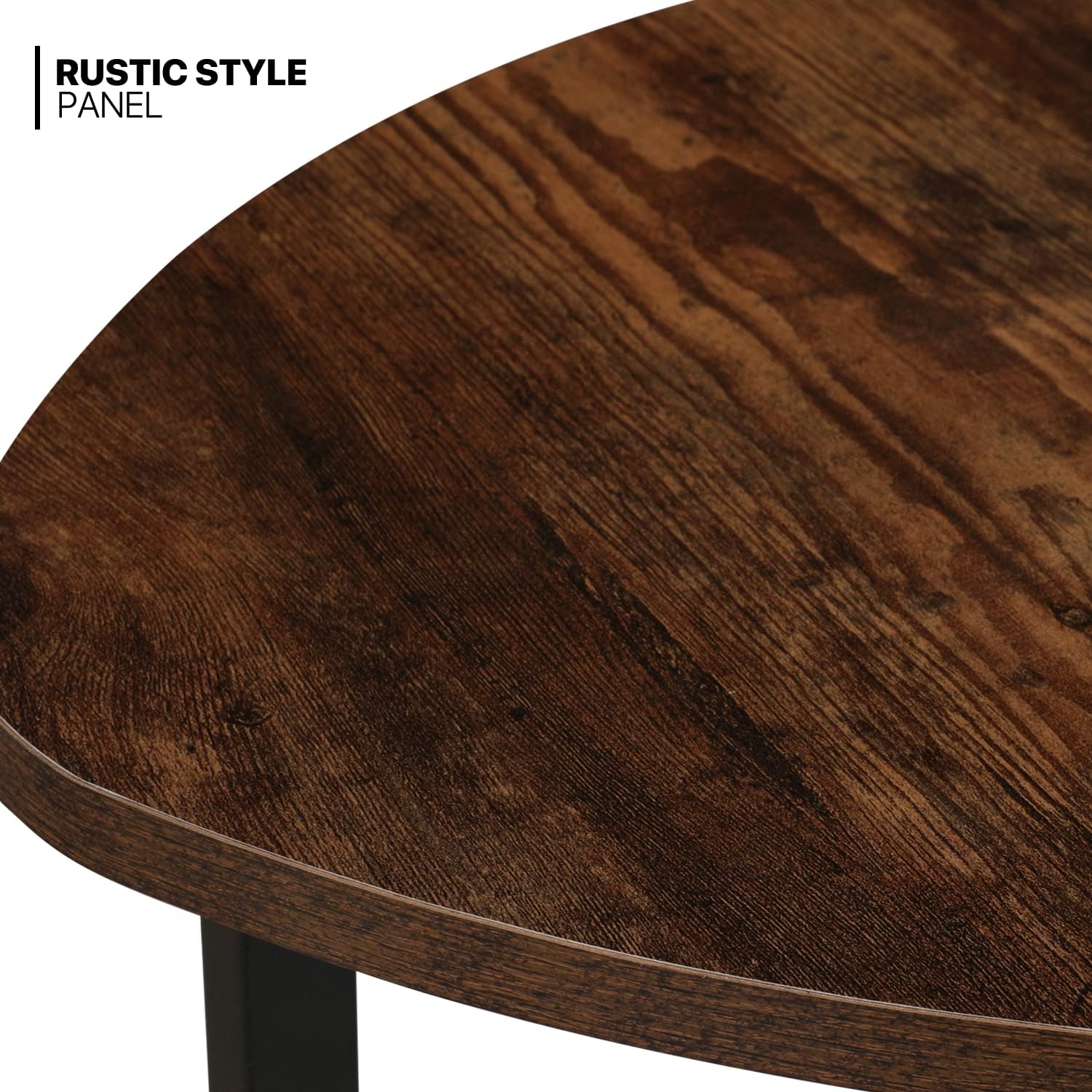 Top surface close-up of minimalist coffee table with wood texture finish