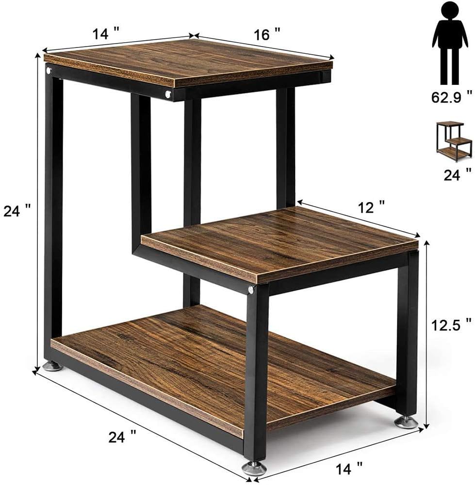 White background image with dimensions of retro night stand showing size and design