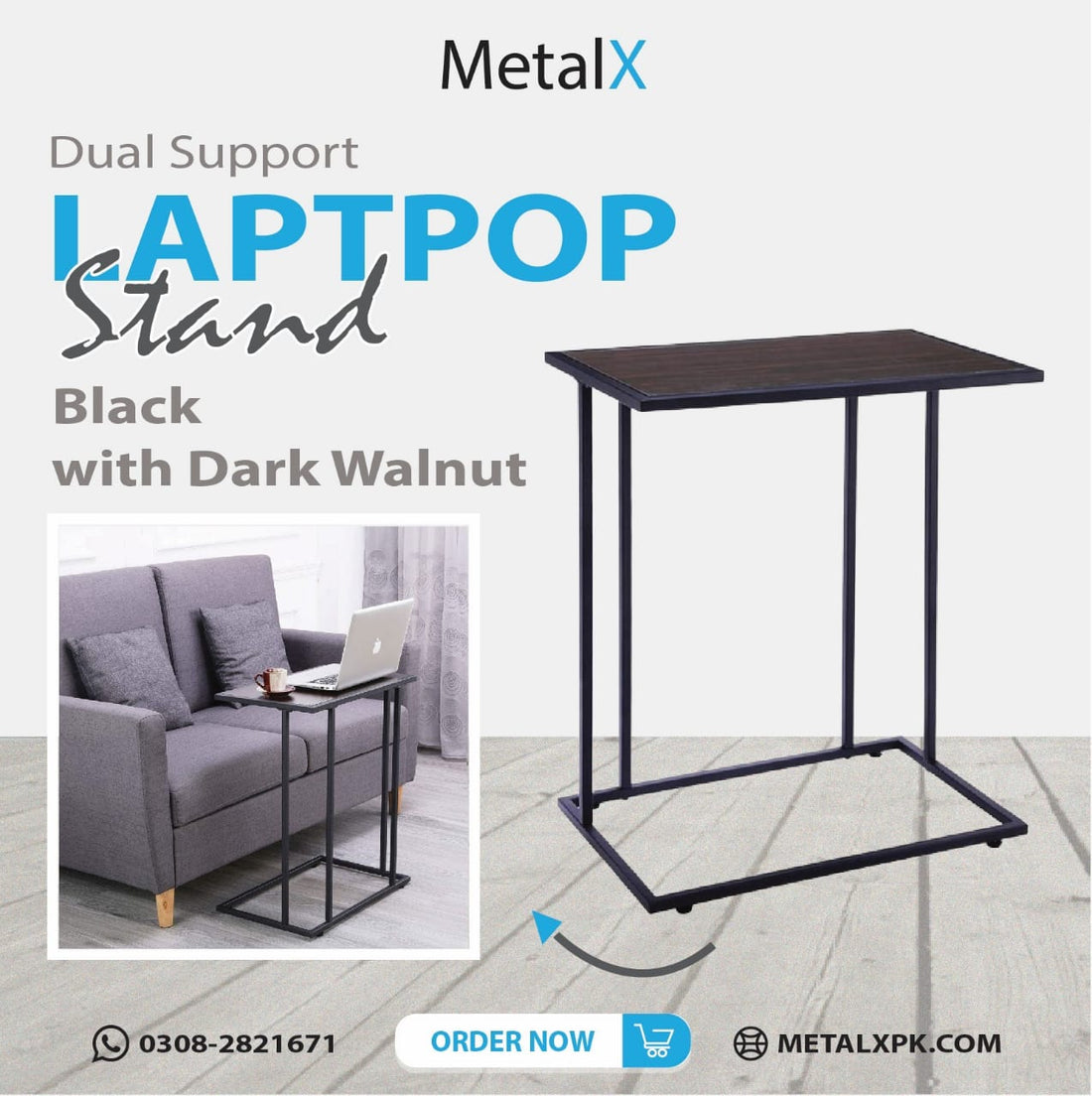 Portable laptop desk by MetalX for sofa and bed use in Pakistan
