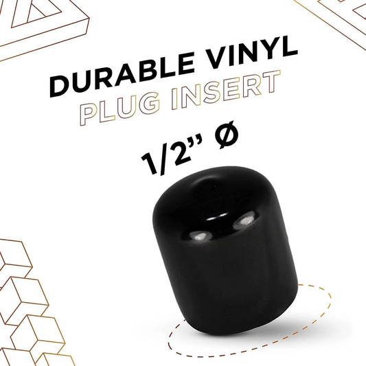 Durable 0.5 Inch (1/2) Round Vinyl/Rubber End Cap | Perfect for Tubing & Metal Posts
