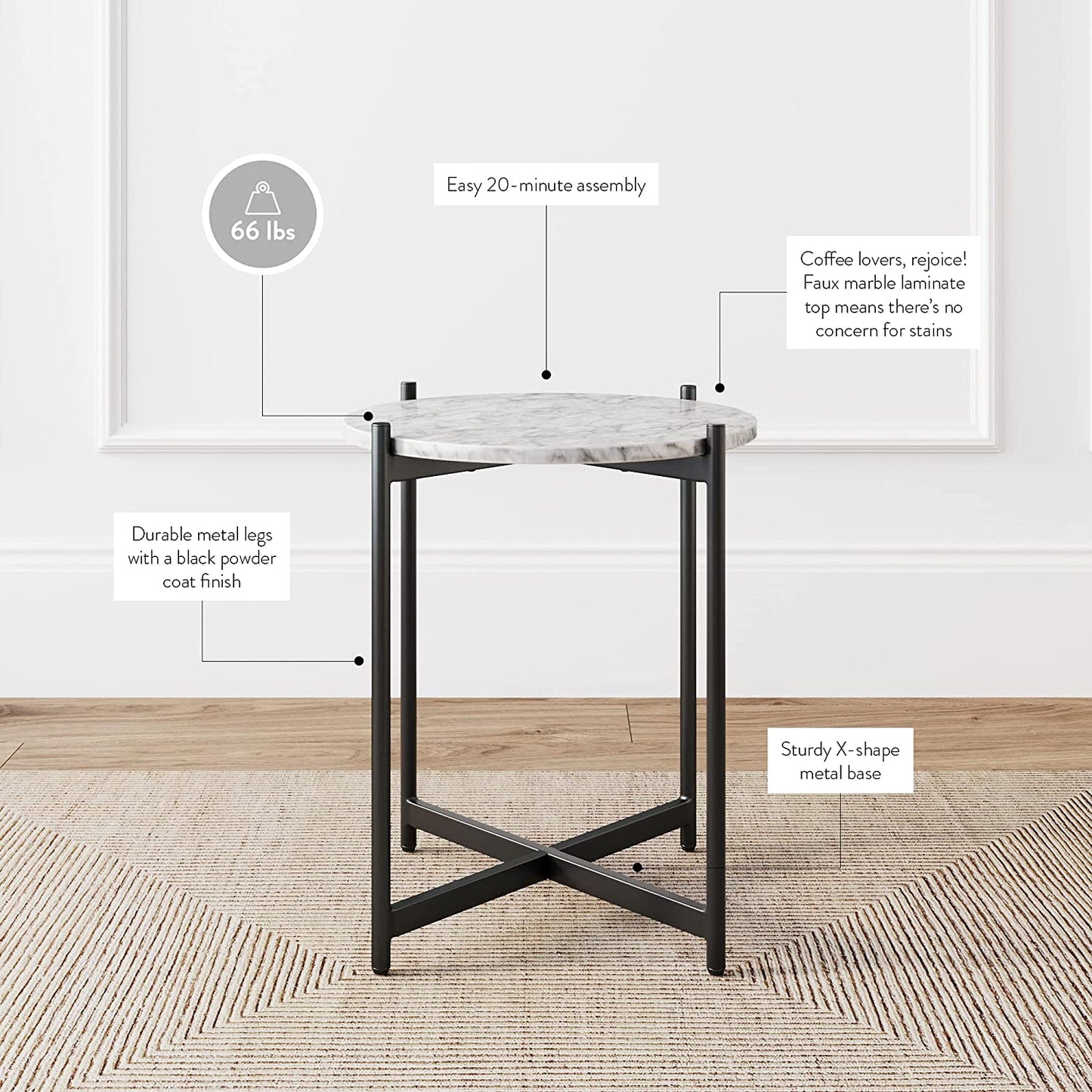 Roland Round Modern Accent Table