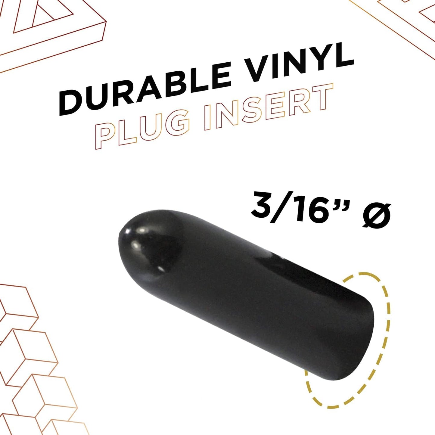 Durable 0.1875 Inch (3/16) Round Vinyl/Rubber End Cap | Perfect for Tubing & Metal Posts