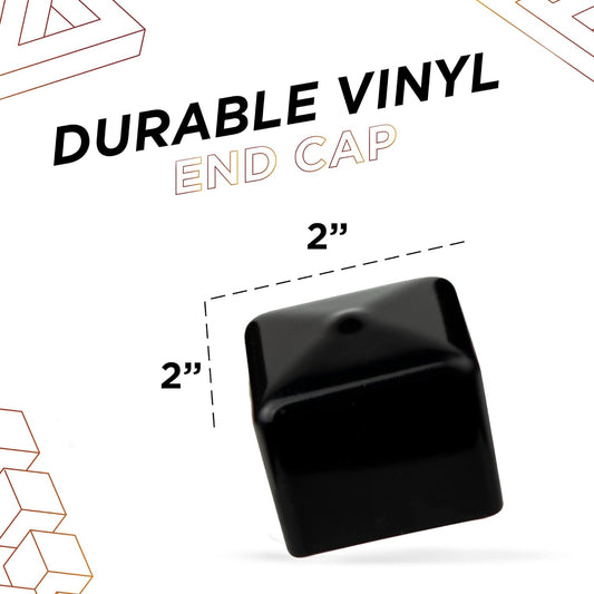 Durable 2 Inch Square Vinyl/Rubber End Cap | Perfect for Tubing & Metal Posts & Furniture