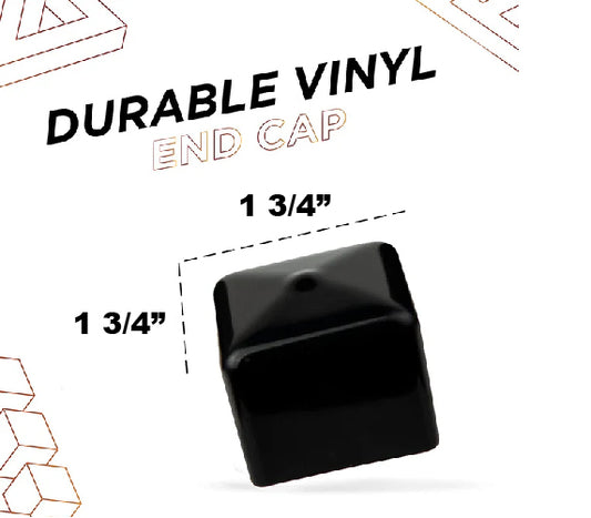 Durable 1.75 Inch Square Vinyl/Rubber End Cap | Perfect for Tubing & Metal Posts And Furniture