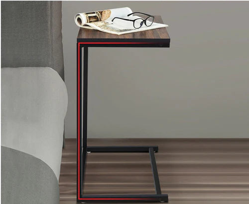 Industrial C Shaped End Table