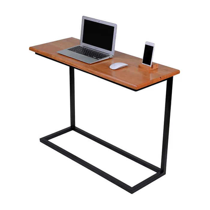 MetalX Large C-Shaped Laptop Table, Walnut Brown