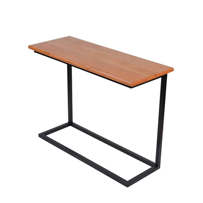 MetalX Large C-Shaped Laptop Table, Walnut Brown