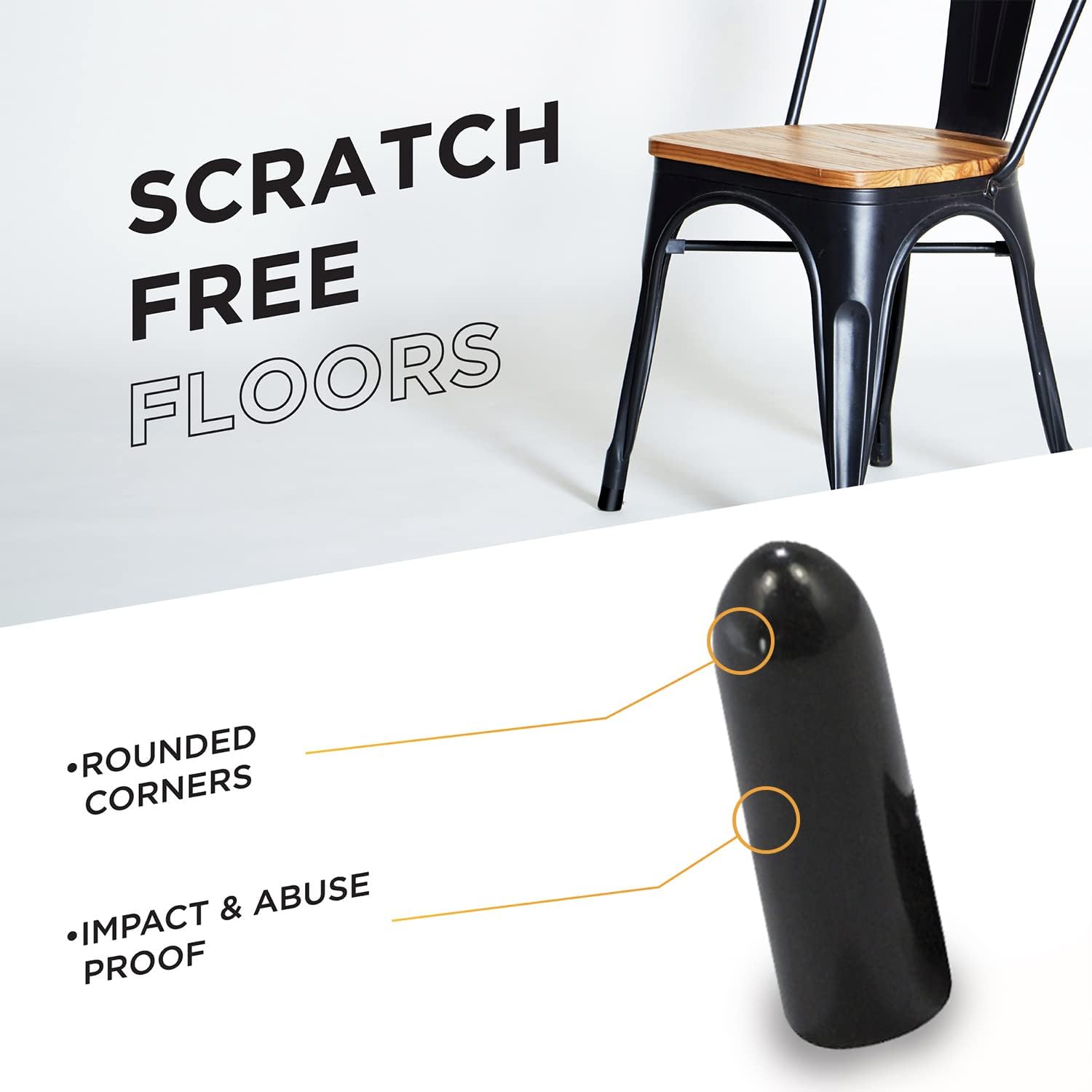 Easy push-on 0.1875 inch round vinyl rubber end cap installation