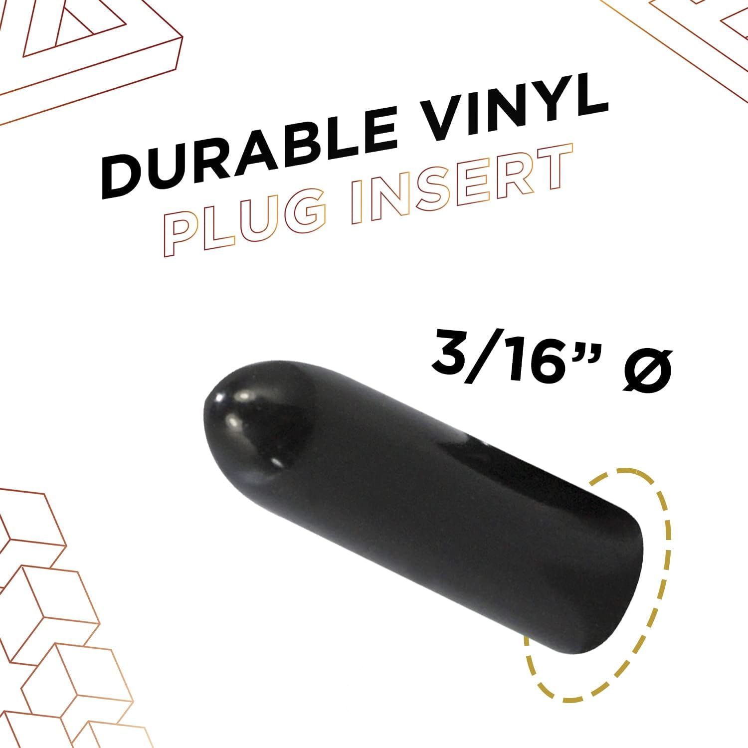 MetalX 0.1875 inch round vinyl rubber end cap for tubing and metal posts