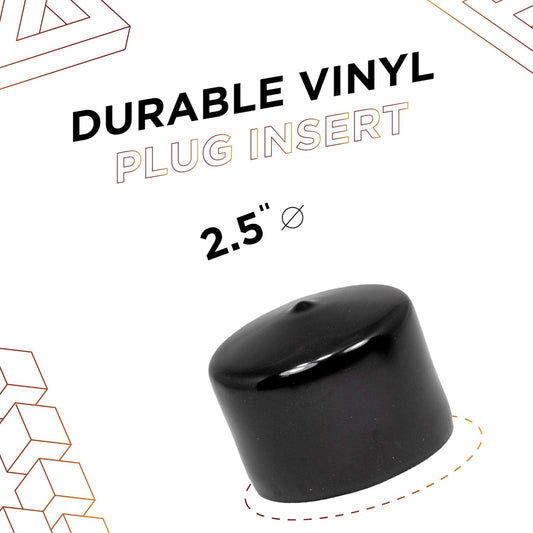 Black 2.5-inch round rubber end cap – MetalX