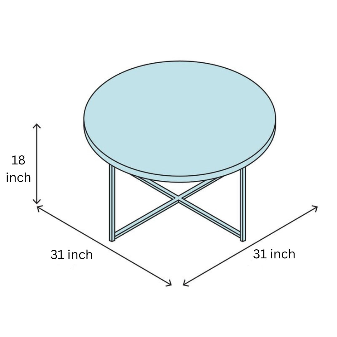 Hairpin Coffee Table Round for Living Room in Walnut